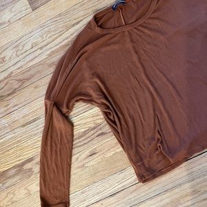 Brand Melville Terracotta Ribbed Long sleeve Shirt